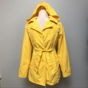 London Fog Yellow Rain Coat with Hood